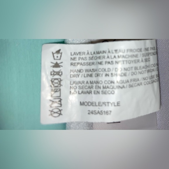 Hot Water Blue Glacier Ruffle Cutout Convertible Strap Bandue Bikini Top S EUC - Picture 11 of 16